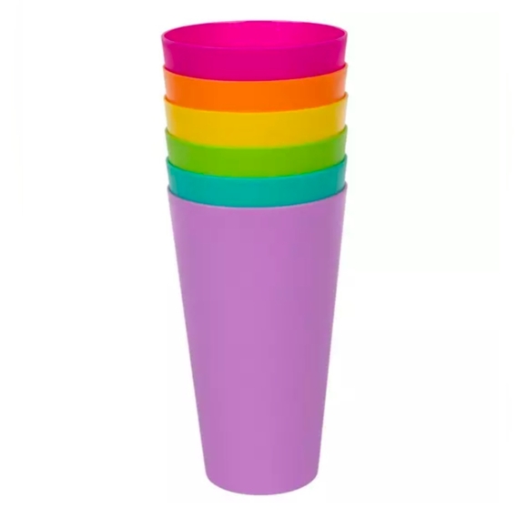 6- 33 oz. Plastic Colorful Tumblers-NWT - Picture 1 of 2